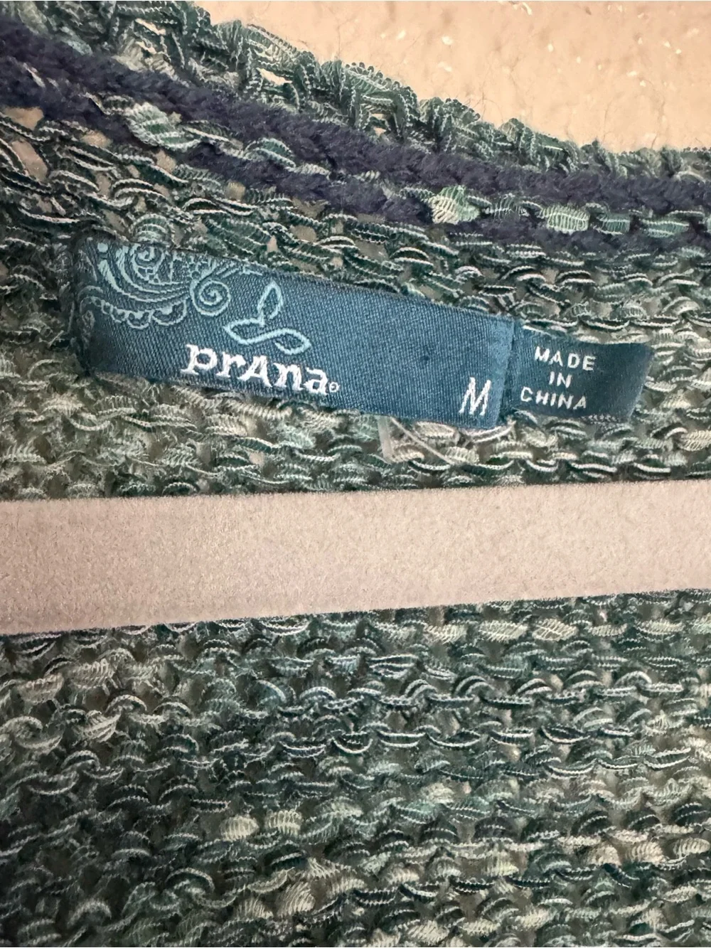 Prana Green Purple Ombré Knit Asymmetrical Sweater